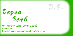 dezso verb business card